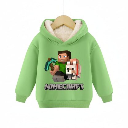 Minecraft Kinder Hoodie für Jungen – gefüttert, mit Kapuze