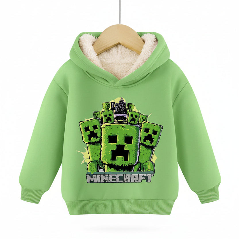Minecraft Kinder Hoodie für Jungen – gefüttert, mit Kapuze