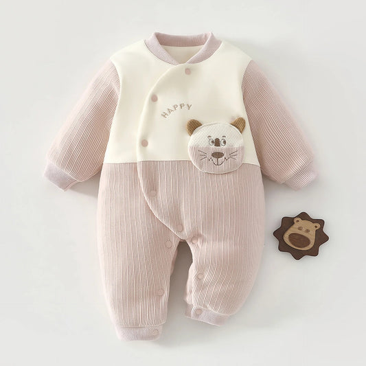 Babystrampler mit Tierapplikation – weich, warm & einfach bezaubernd