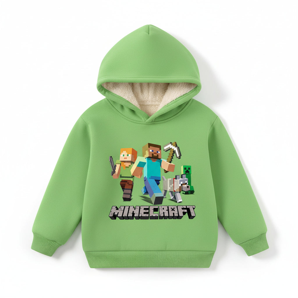 Minecraft Kinder Hoodie für Jungen – gefüttert, mit Kapuze