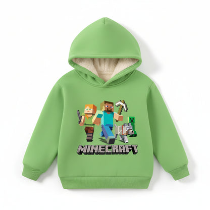 Minecraft Kinder Hoodie für Jungen – gefüttert, mit Kapuze