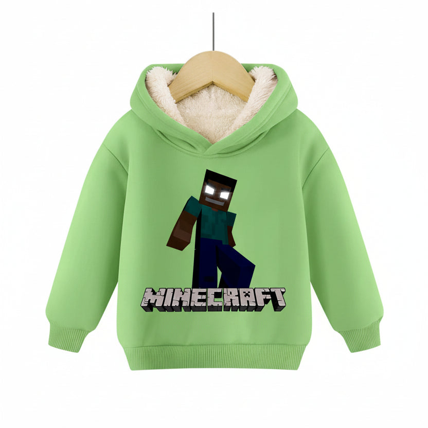 Minecraft Kinder Hoodie für Jungen – gefüttert, mit Kapuze