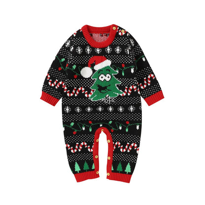 Baby-Strickoverall mit Weihnachtsmotiv & Mütze