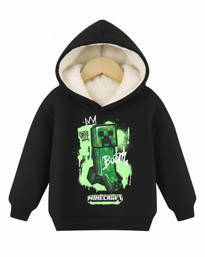 Minecraft Kinder Hoodie für Jungen – gefüttert, mit Kapuze