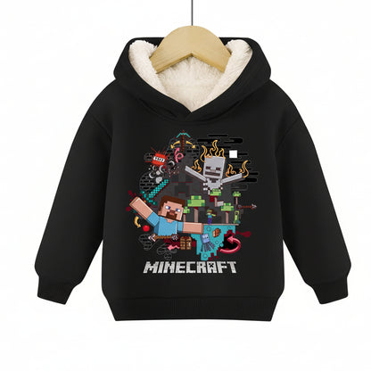 Minecraft Kinder Hoodie für Jungen – gefüttert, mit Kapuze