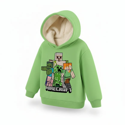 Minecraft Kinder Hoodie für Jungen – gefüttert, mit Kapuze