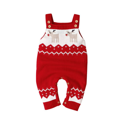 Baby-Strickoverall mit Weihnachtsmotiv & Mütze