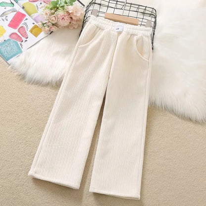 Kinder Rib Hose mit weitem Bein – bequeme Kinderhose mit Struktur