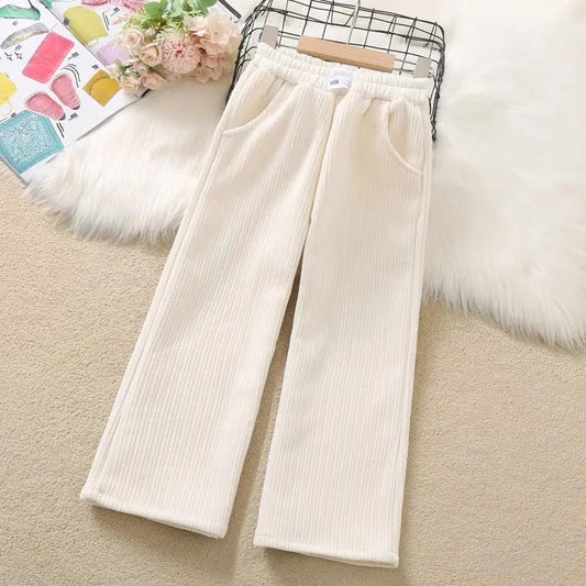 Kinder Rib Hose mit weitem Bein – bequeme Kinderhose mit Struktur