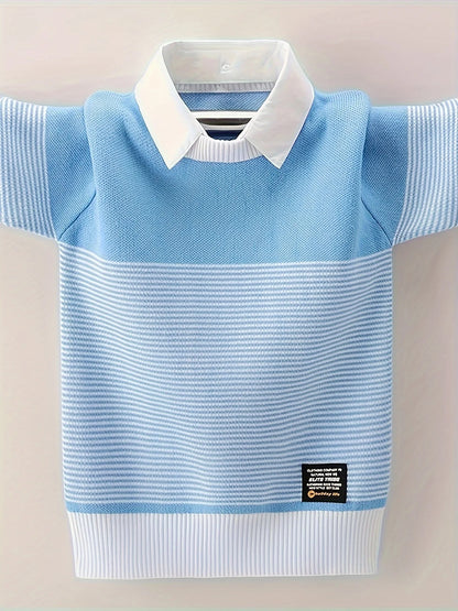 Eleganter Jungen-Pullover mit Hemdkragen – Stil & Komfort vereint