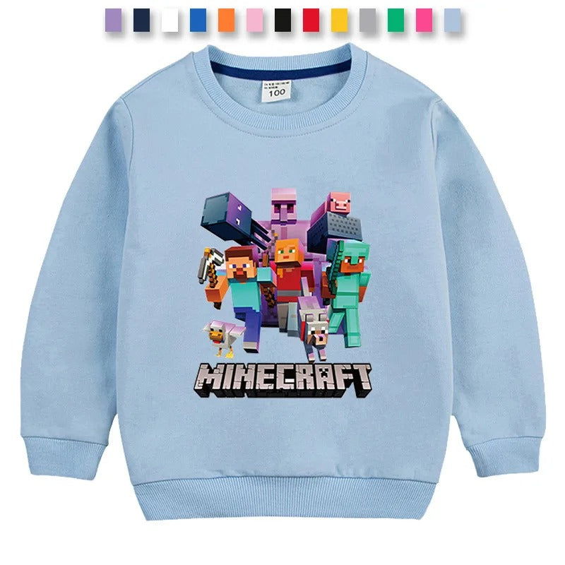 Minecraft™ Kinder Sweatshirt – bunte Designs für Mädchen & Jungen