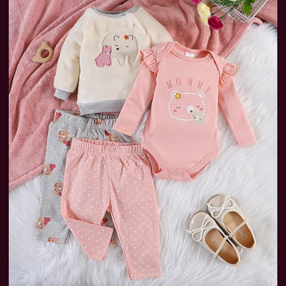 3-teiliges Baby-Outfit „I Love My Mommy“ mit Bärenmotiv