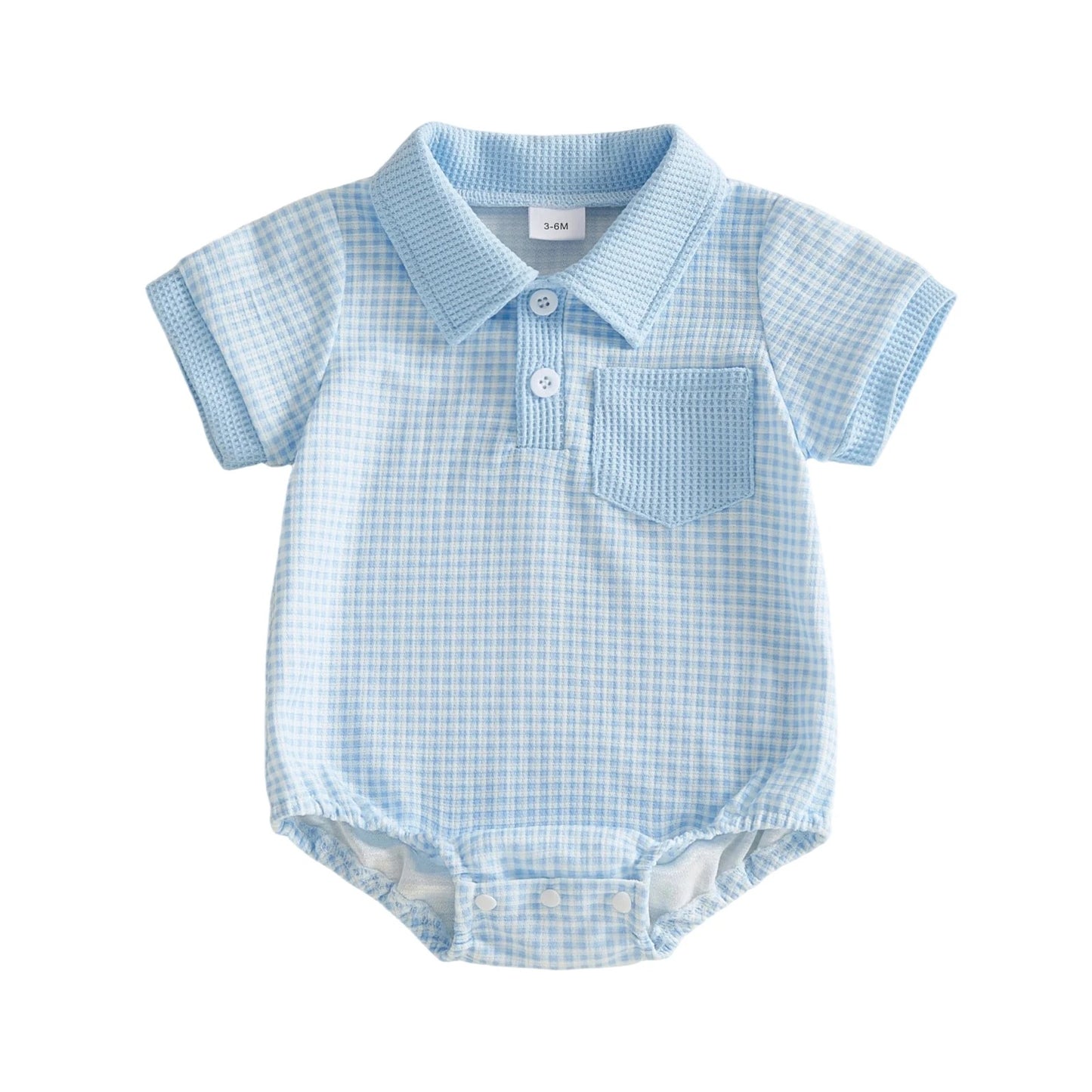 Baby Polo-Body mit Waffelstruktur und Kragen