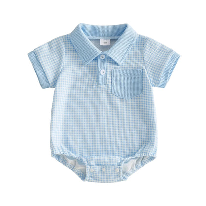 Baby Polo-Body mit Waffelstruktur und Kragen