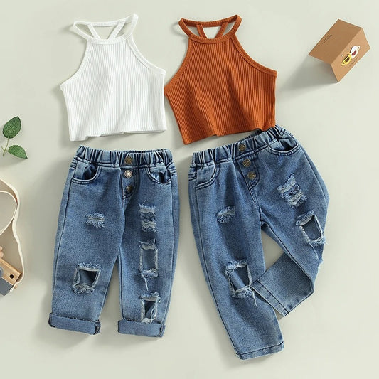 2-teiliges Kinder-Set „Urban Style“ – Trendige Jeans & Ripp-Top