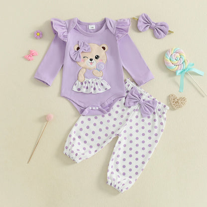 3-teiliges Baby Set mit Body, Hose & Haarband