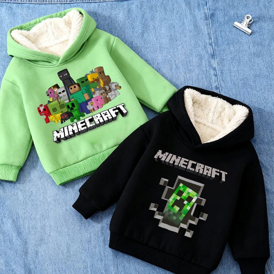 Minecraft Kinder Hoodie für Jungen – gefüttert, mit Kapuze
