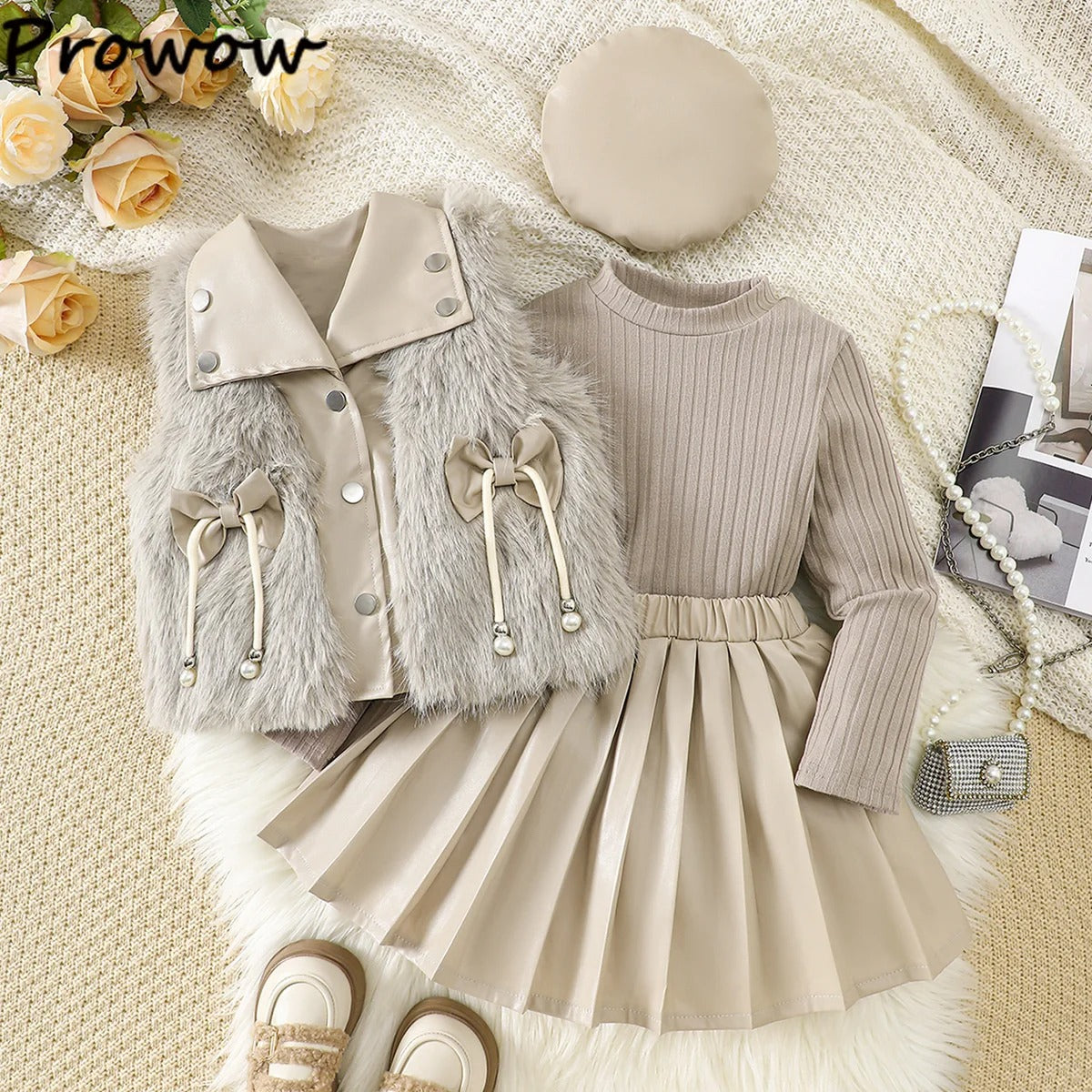 Stylisches Herbst- & Winter-Outfit mit Kunstleder-Rock & Kuschelweste