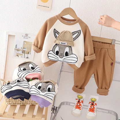 Zweiteiliges Kinder-Set „Häschen“ – Pullover & Hose aus Soft-Sweat
