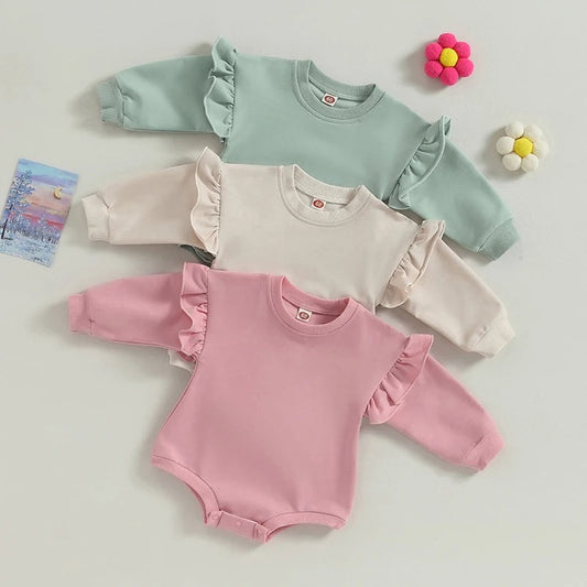 Baby Mädchen Body mit Rüschenärmeln – 3 Designs