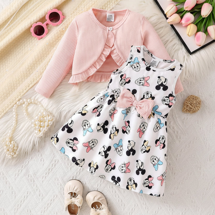 Kleid mit Bolero – 2-teiliges Mädchen-Set mit Schleife