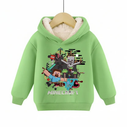 Minecraft Kinder Hoodie für Jungen – gefüttert, mit Kapuze