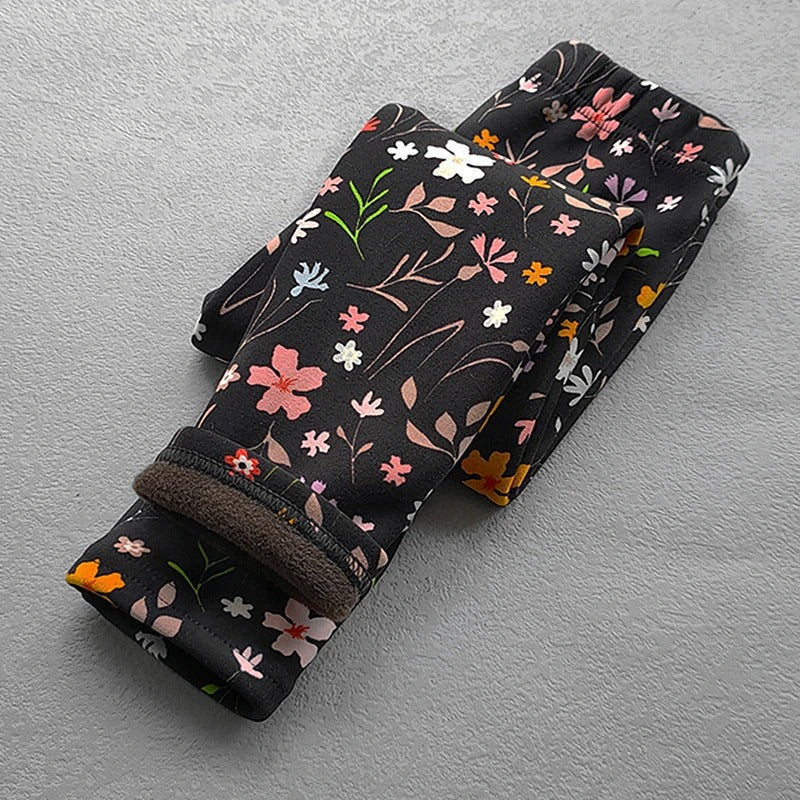 Gefütterte Mädchen-Leggings mit Winterfleece