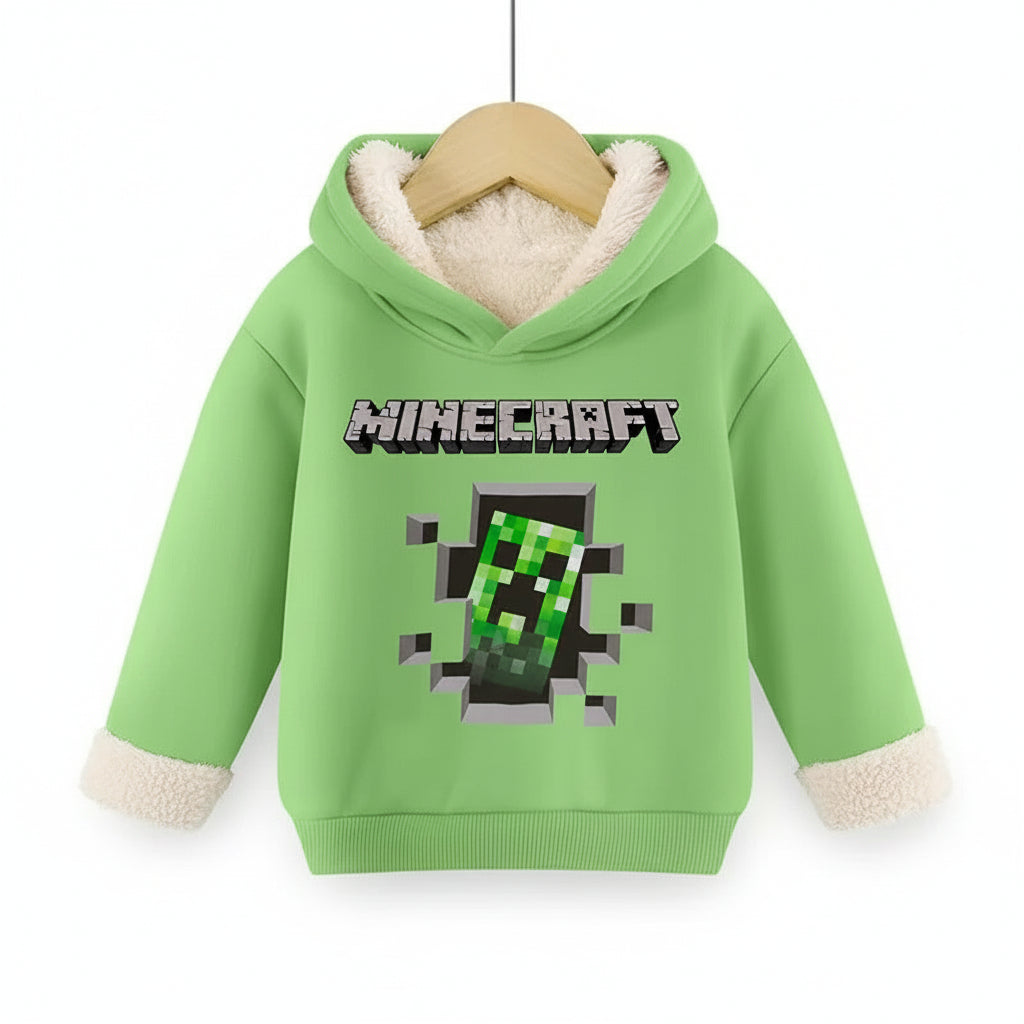 Minecraft Kinder Hoodie für Jungen – gefüttert, mit Kapuze