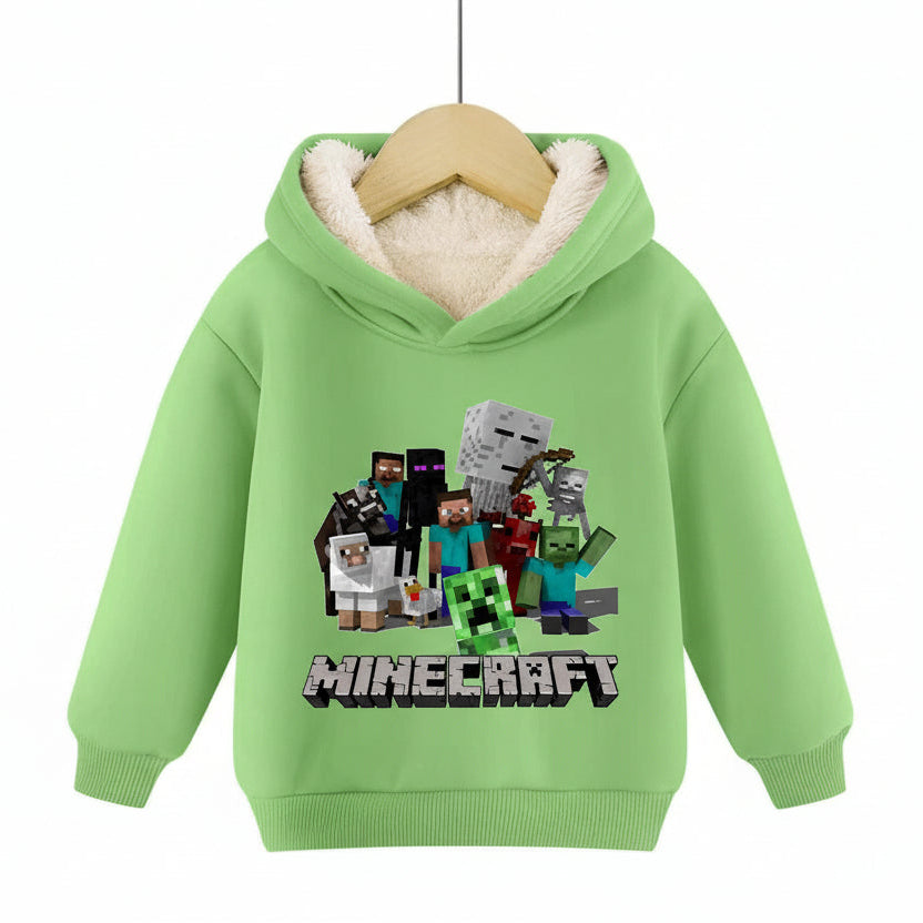 Minecraft Kinder Hoodie für Jungen – gefüttert, mit Kapuze