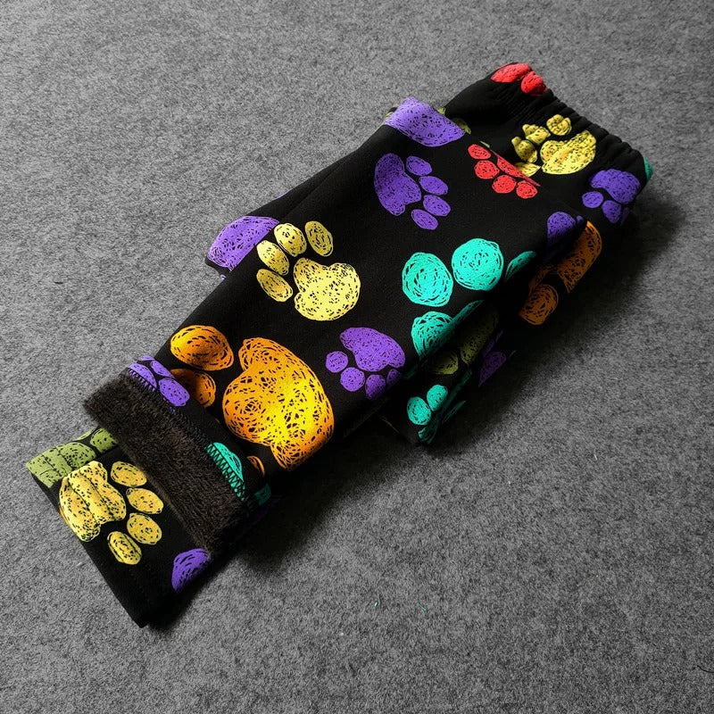 Gefütterte Mädchen-Leggings mit Winterfleece