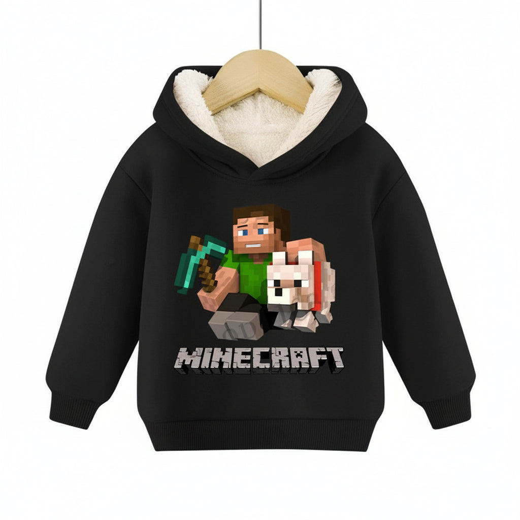 Minecraft Kinder Hoodie für Jungen – gefüttert, mit Kapuze