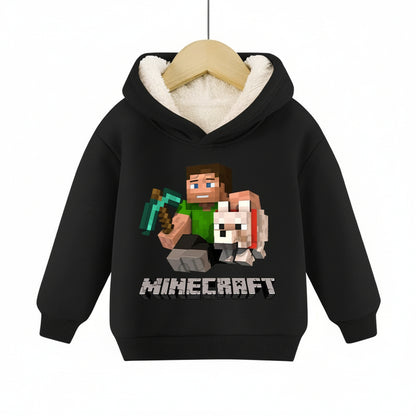 Minecraft Kinder Hoodie für Jungen – gefüttert, mit Kapuze