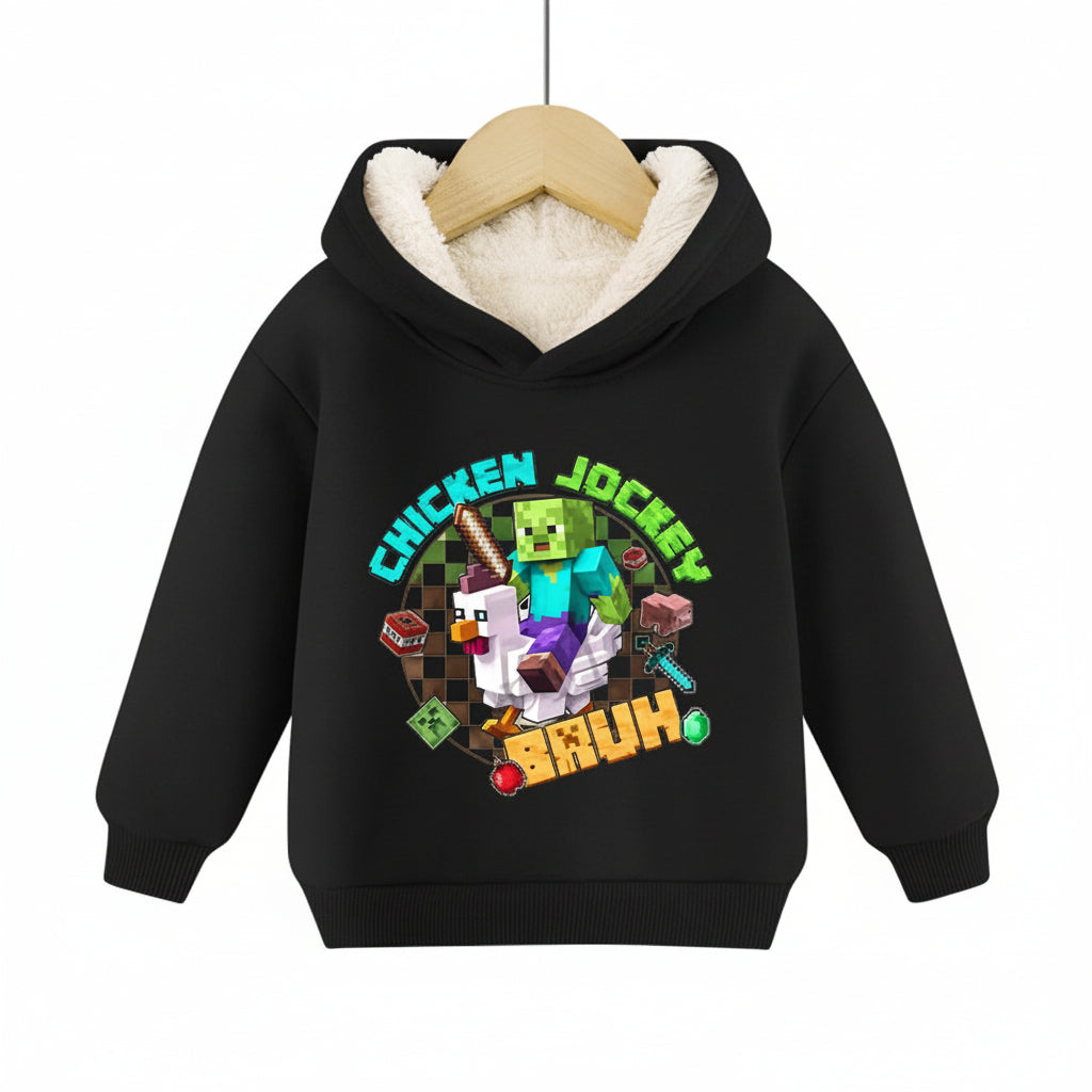 Minecraft Kinder Hoodie für Jungen – gefüttert, mit Kapuze