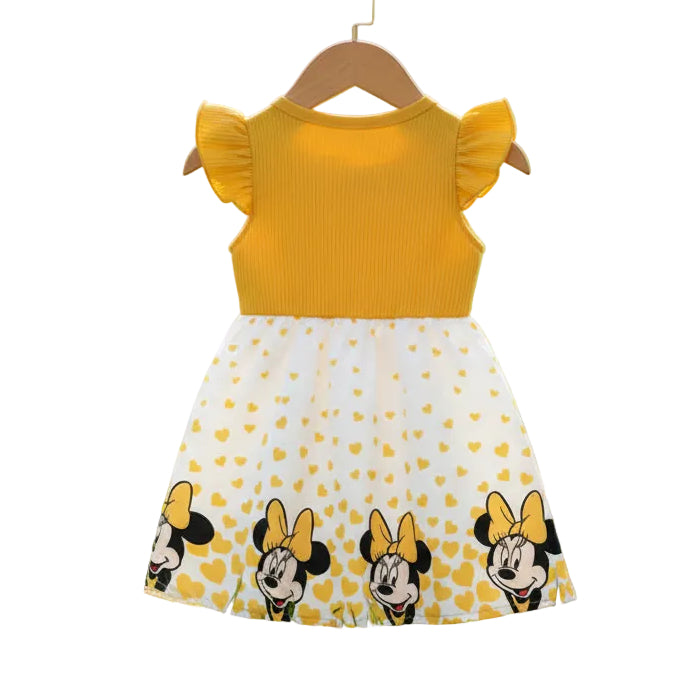Baby Mädchen Kleid – geripptes Oberteil mit Schleife & Herzchenrock