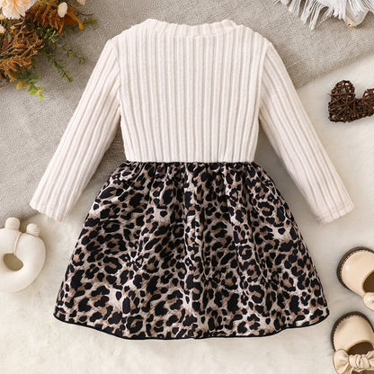 Kleid für Mädchen – Rippoberteil & Leo-Rock