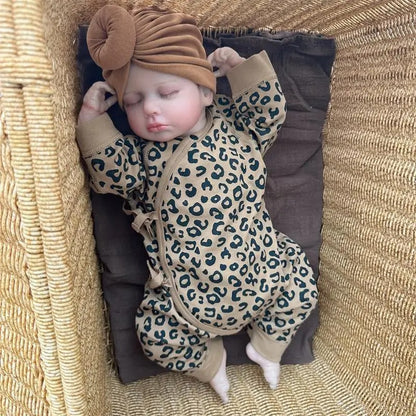 Wickel-Strampler mit Leopardenmuster für Mädchen