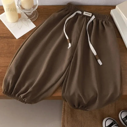 Balloon Kinderhose aus Baumwoll-Mix – Locker geschnittene Haremshose in Naturtönen