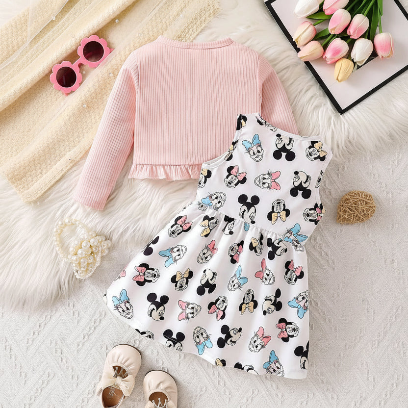 Kleid mit Bolero – 2-teiliges Mädchen-Set mit Schleife