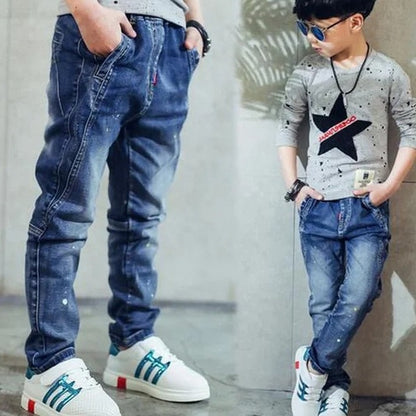 Jeanshose Blue Denim mit Hosenbund Painted