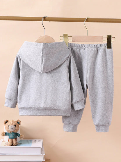 2-teiliges Kapuzen-Sweat-Set mit Bärmotiv