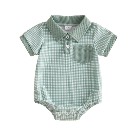 Baby Polo-Body mit Waffelstruktur und Kragen