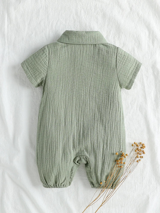 Baby Strampler mit Kragen – Kurzarm Sommer-Overall für Jungen