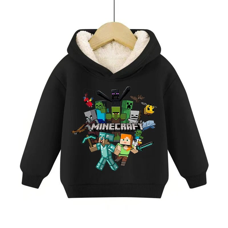 Minecraft Kinder Hoodie für Jungen – gefüttert, mit Kapuze