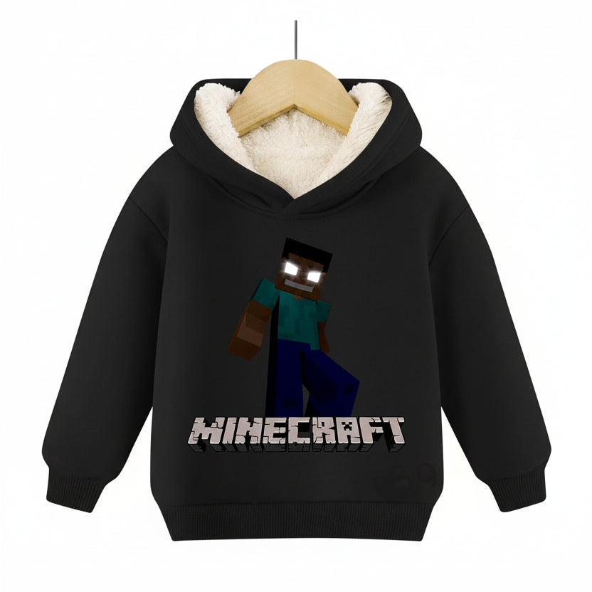 Minecraft Kinder Hoodie für Jungen – gefüttert, mit Kapuze