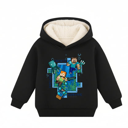 Minecraft Kinder Hoodie für Jungen – gefüttert, mit Kapuze