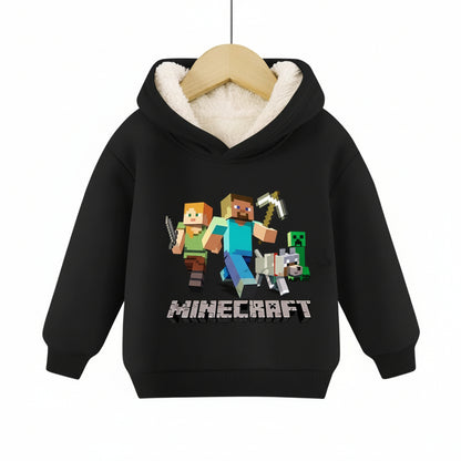 Minecraft Kinder Hoodie für Jungen – gefüttert, mit Kapuze