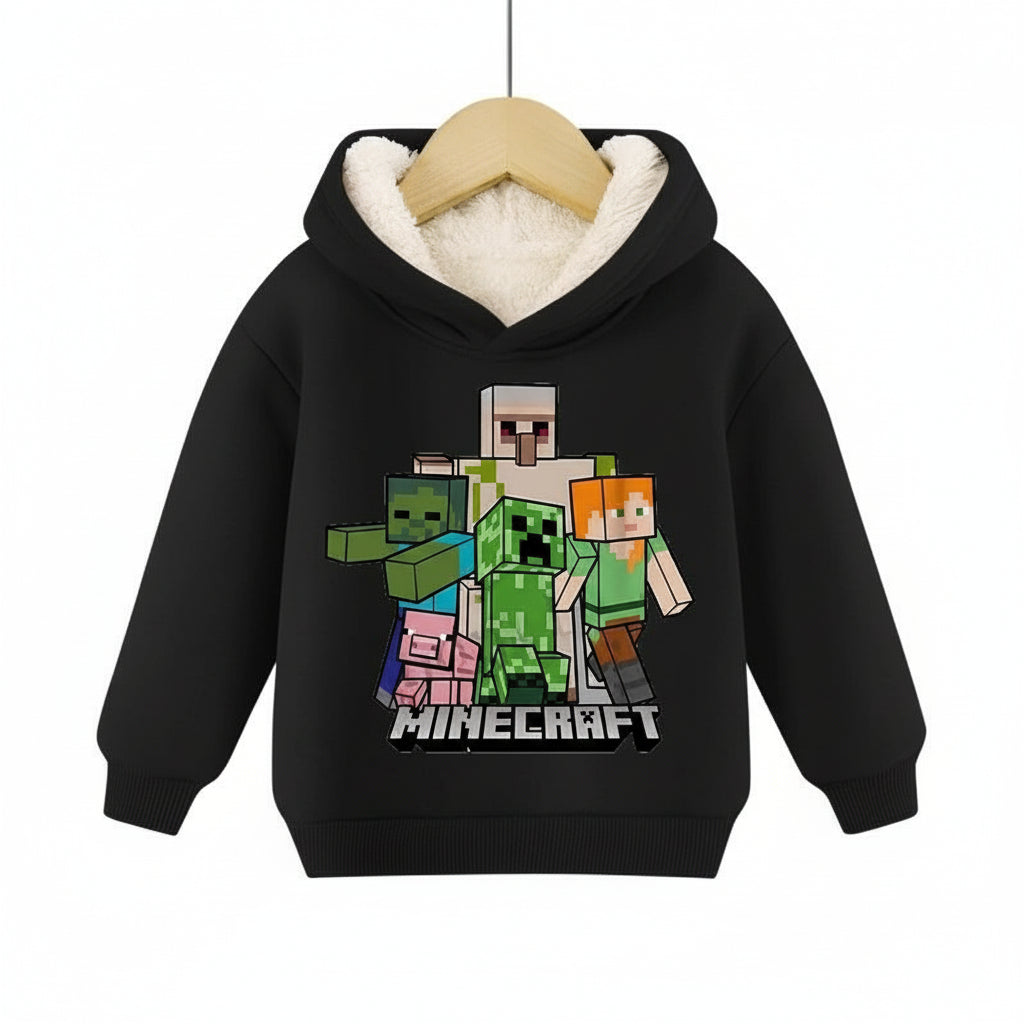 Minecraft Kinder Hoodie für Jungen – gefüttert, mit Kapuze