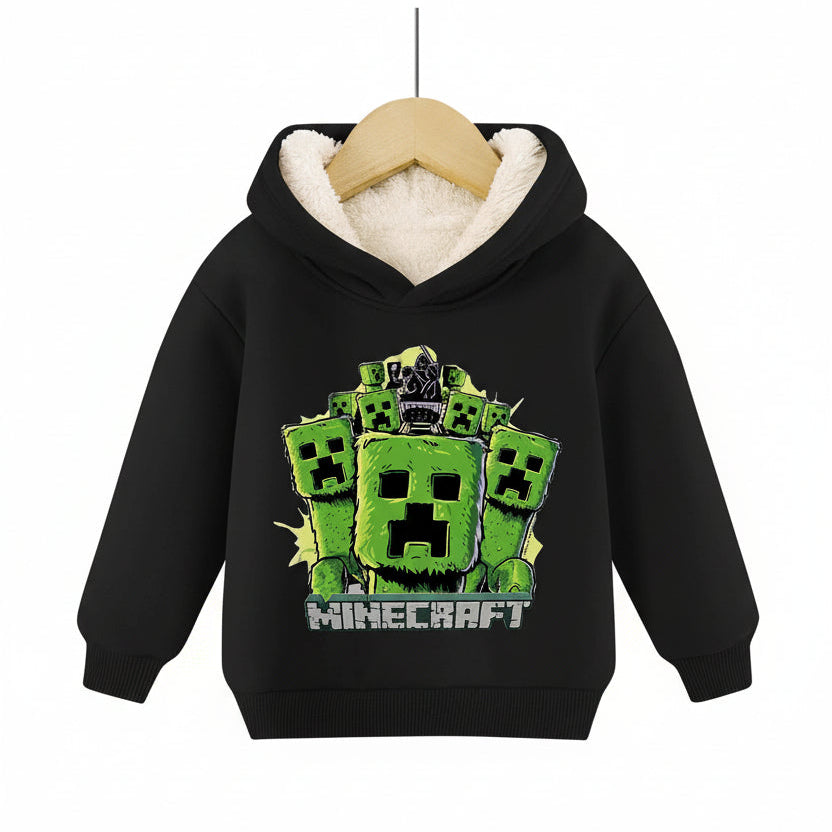 Minecraft Kinder Hoodie für Jungen – gefüttert, mit Kapuze