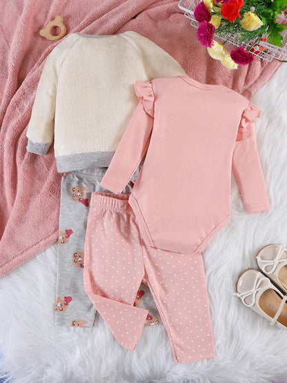 3-teiliges Baby-Outfit „I Love My Mommy“ mit Bärenmotiv