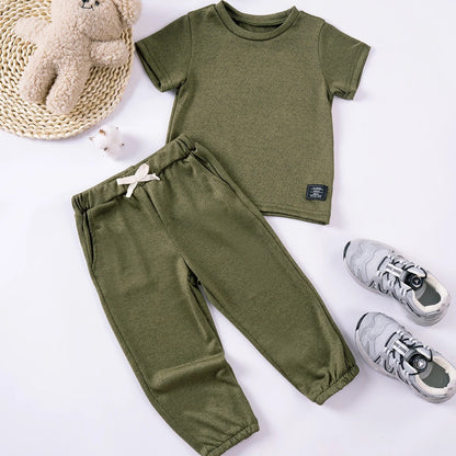 Jungen Sommer-Set 2-teilig – Strukturshirt & Jogginghose